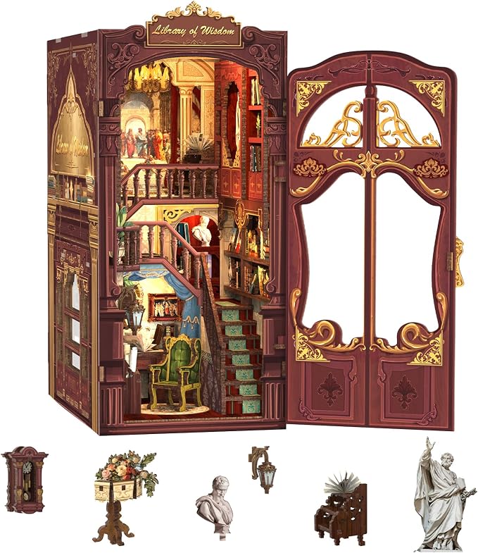 Fsolis Book Nook Kits, DIY Miniature House Kit 3D Puzzles by FsolisDIYDollhouse