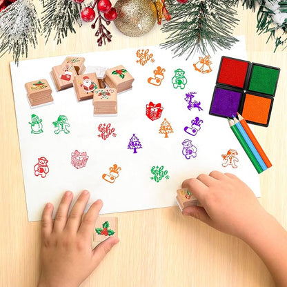 Christmas Stamps Set, Wooden Rubber Stamp - Image 7