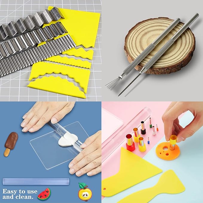 35 PCS Polymer Clay Cutters Set, Clay Roller, Clay Slicer Blade Clay Cutter - Image 6