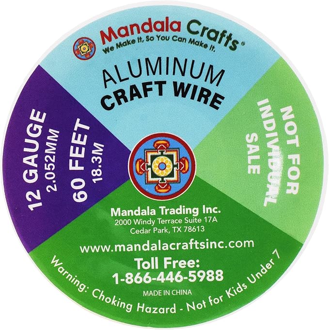 Mandala Crafts 12 Gauge Anodized Aluminum Craft Wire - Image 6