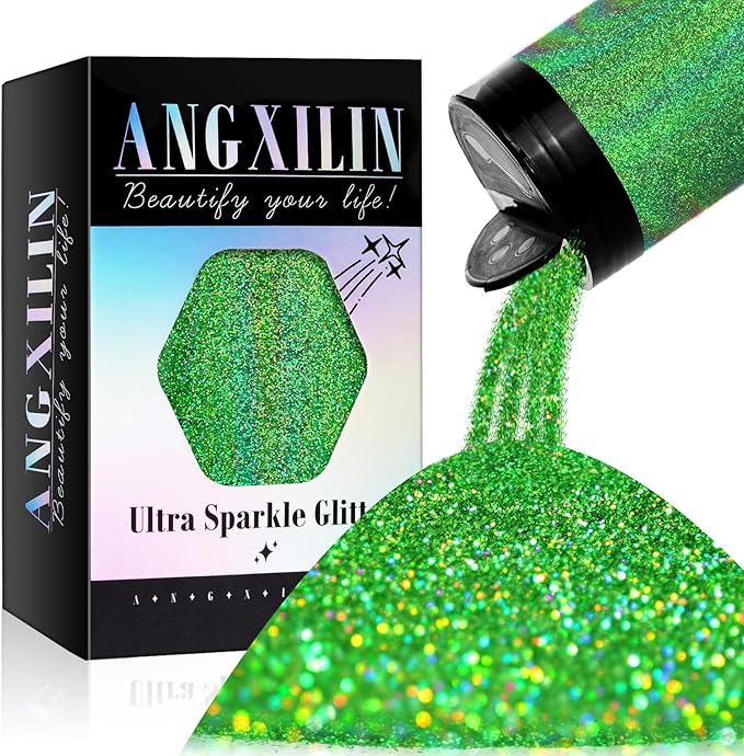 Holographic Fine Glitter for Epoxy Resin DIY Craft, ANGXILIN High Capacity 260g by ANGXILIN