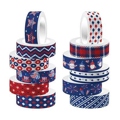 Washi Tape 12 Rolls Washi Tape Set Patriotic Packing Tape American Flag Washi by AdirasenotekOfficialFlagship