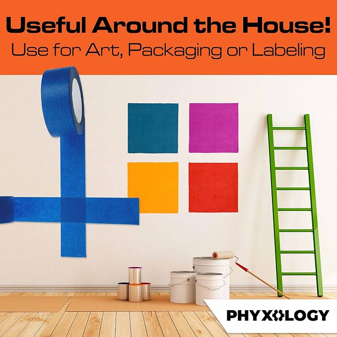 No-Residue 2 Inch, 60 Yard Blue Painters Tape 1 Pk. Easy-Tear, Pro-Grade - Image 6