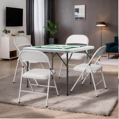 PEXMOR 39.5" Foldable Mahjong Table, Square 4 Player Card Game Table w/Cup - Image 9