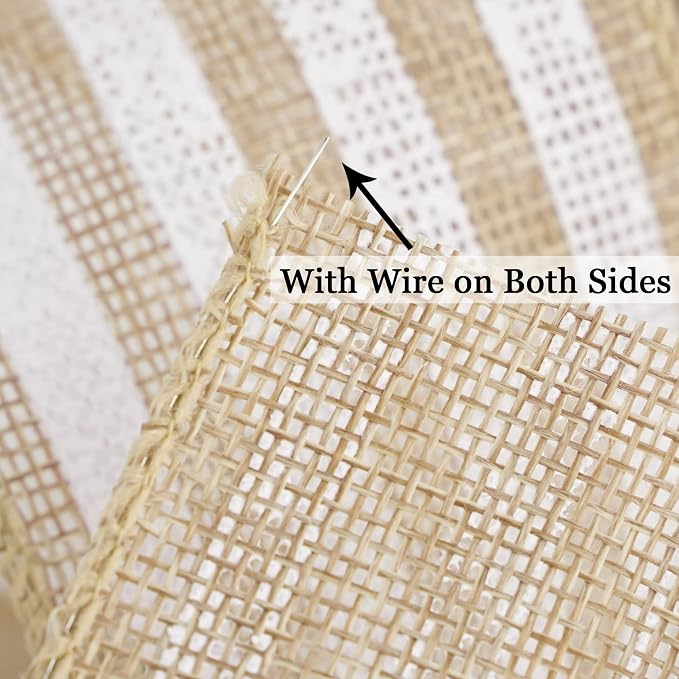MEEDEE Burlap Wired Ribbon - Image 7