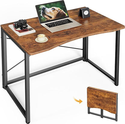 Huuger Folding Desk for Small Spaces, 31.5 Inch Foldable Computer Table by Huuger