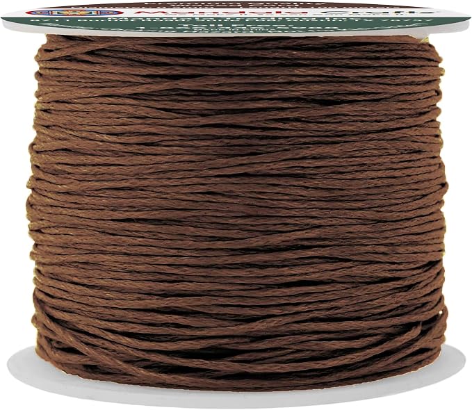 Mandala Crafts 0.5mm 109 Yards Dark Brown Cotton Waxed Cord by MandalaCrafts