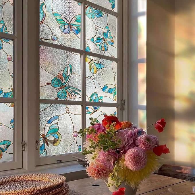3D Stained Glass Window Film, Decorative Window Privacy Film by ADDHERES