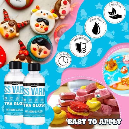 Air Dry Clay Varnish - 200ml Clay Glaze - Image 2
