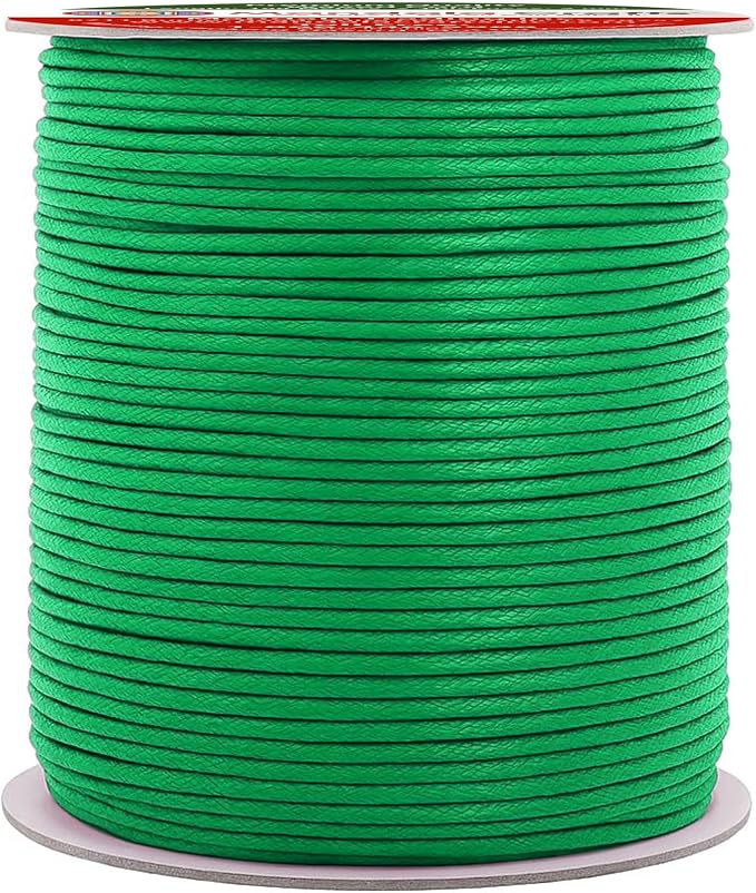 Mandala Crafts 2mm 109 Yards Kelly Green Cotton Waxed Cord by MandalaCrafts