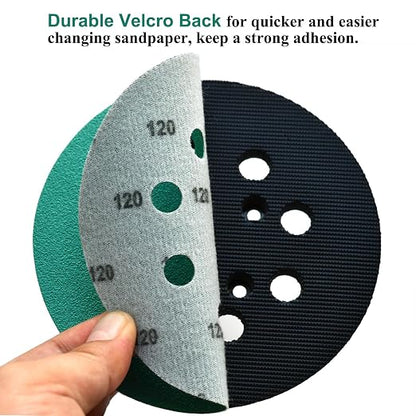 5-Inch 8-Hole Wet Dry Sanding Discs 120 Grit, Polyester Film Backed Heavy-Duty - Image 5