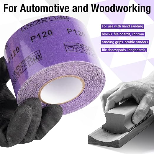 80 Grit PSA Purple Film Ceramic Sandpaper Roll, 2-3/4" Wide Continuous 10 Yard - Image 6