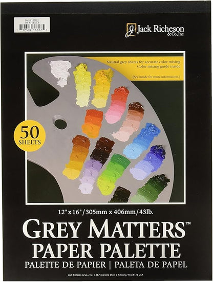 Jack Richeson Grey Matters Paper Palette, 12 by 16-Inch, 50 Sheets by JackRichesonCo