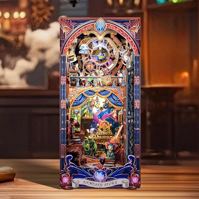 3D Wood Puzzle Book Nook Kit, Fantasy Store Bookshelf Insert by FUNPOLAHomeDecor3DPuzzles