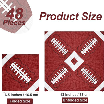 Aodaer 48 Pieces Football Paper Napkins Disposable Football Party Napkins - Image 2