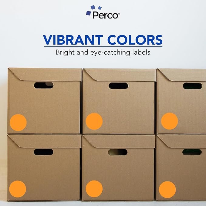Perco Fluorescent Orange 3-Inch Perforated Circle Dot Sticker Labels — 10 Rolls - Image 7