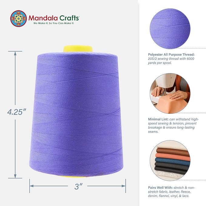 Mandala Crafts 4 Pack of Serger Threads Cones Spools - Image 3