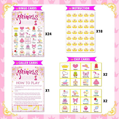 Pink Princess Bingo Game 24 Players Bingo Games Cards - Image 3