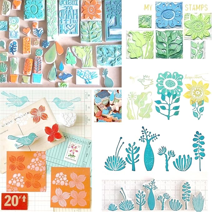 Tosnail 16 Pack 4" x 6" Rubber Stamp Carving Blocks, Soft Rubber - Image 5