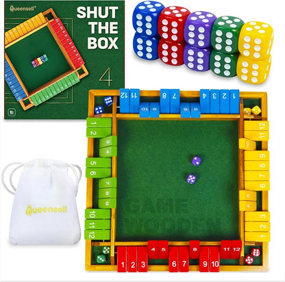 Shut The Box Game Wooden Board for 4 Players - Image 9