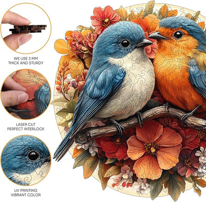 Wooden Jigsaw Puzzles -Twin Birds Wooden Puzzles - Image 2
