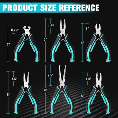 DURATECH Mini Pliers Set, CRV Construction, Includes Needle Nose, Long Nose - Image 7