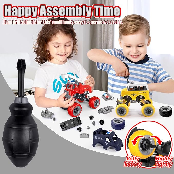 LUDILO Kids Boys Toys Age 4-6 5-7 6-8: 4 PCS DIY Assembly Building City Bus - Image 3