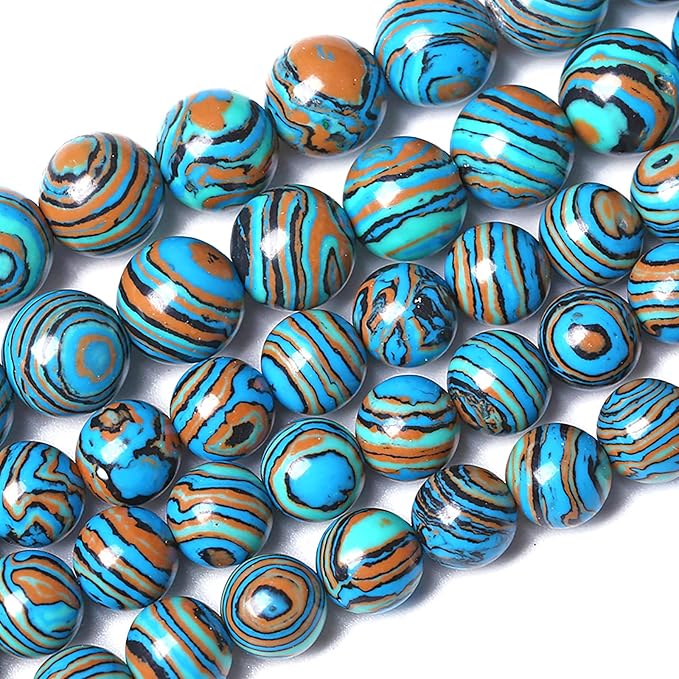 4MM Blue Malachite Beads Natural Stone Energy Healing Beads Round Loose Beads by Unknown