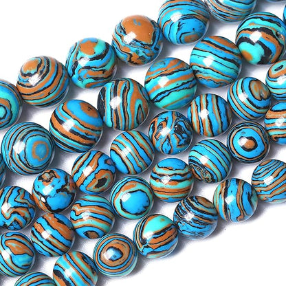 4MM Blue Malachite Beads Natural Stone Energy Healing Beads Round Loose Beads by Unknown