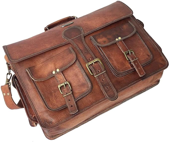 cuero Leather Messenger Bag for Men, 18 Inch Laptop Crossbody, Handmade Leather - Image 3