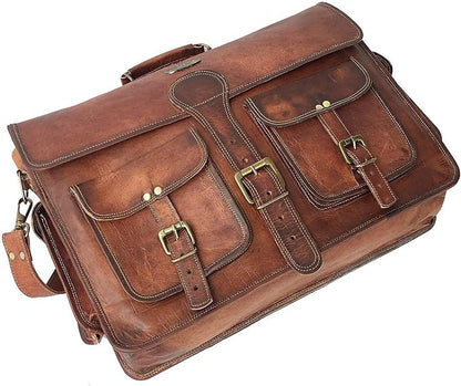cuero Leather Messenger Bag for Men, 18 Inch Laptop Crossbody, Handmade Leather - Image 3