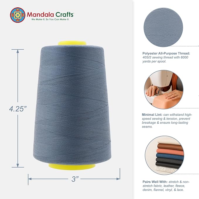 Mandala Crafts 4 Pack of Serger Threads Cones Spools - Image 3