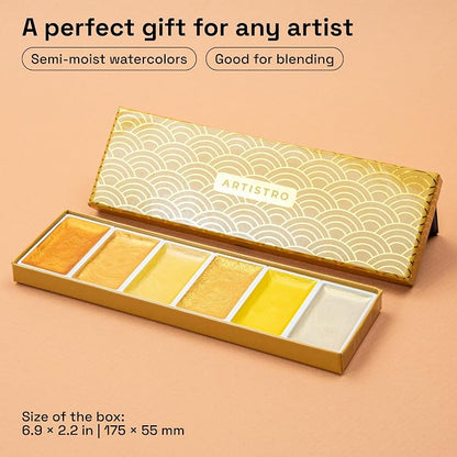ARTISTRO Professional Metallic Watercolor Paint Set - Image 2