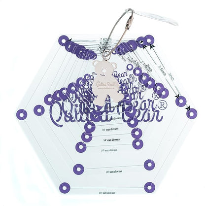 The Quilted Bear Hexagon Quilting Templates – 8 Clear Non-Slip Acrylic Quilt - Image 4