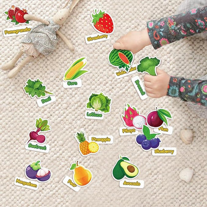 Kids Felt Board Set with 90 Fruits & Vegetables Pieces - Image 7