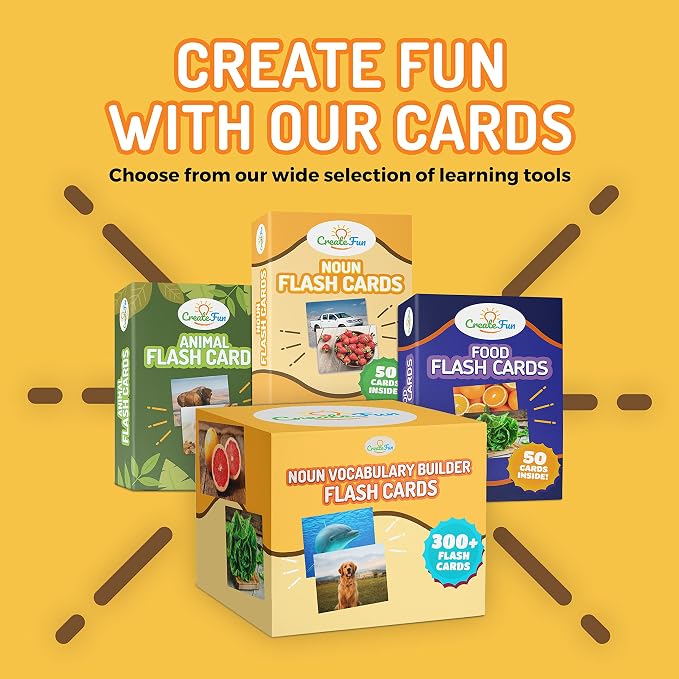 50 Noun Flash Cards, Fun Vocabulary Builder Educational Learning Photo Cards - Image 8