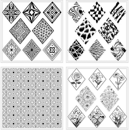 CHGCRAFT 4 Pcs Rhombus Pattern Polymer Clay Texture Sheets Abstract Art - Image 8