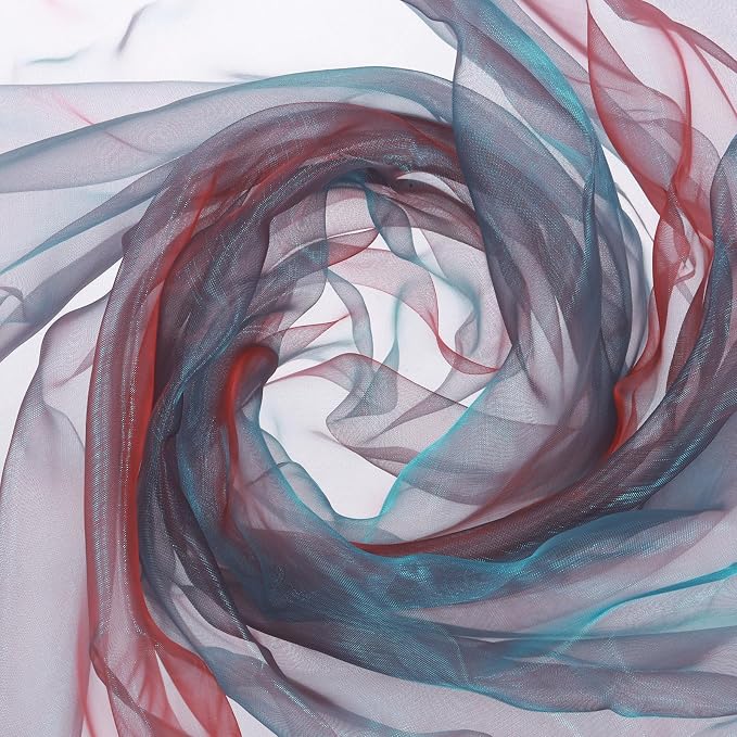 MECCANIXITY Iridescent Sheer Organza Fabric, 2 Yards x 59 Inches Solid by MECCANIXITY