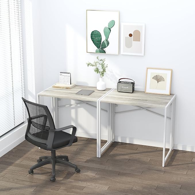 Small Folding Desk 32 inch, No Assembly Required Small Office Desk, Writing - Image 6