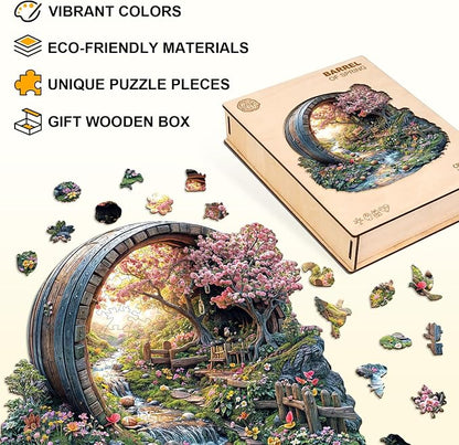 Wooden Puzzles for Adults, Spring Flower Wooden Jigsaw Puzzle for Adults - Image 3