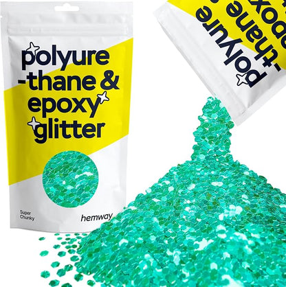 Hemway Glitter for Resin 100g Turquoise Blue Metallic Crystals for Epoxy Craft by Hemway