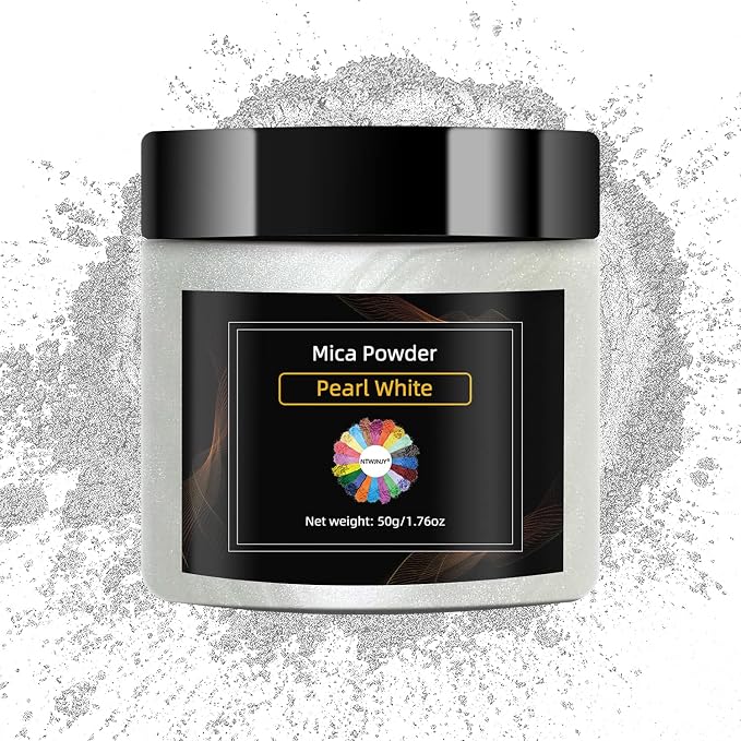 Pearl White Mica Powder for Epoxy Resin，Natural Shimmer Mica Powder Used for by NTWJNJY