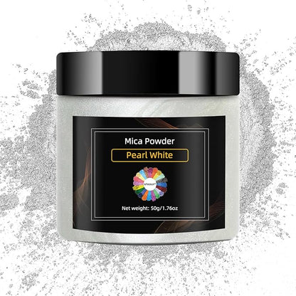 Pearl White Mica Powder for Epoxy Resin，Natural Shimmer Mica Powder Used for by NTWJNJY