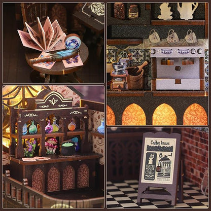 DIY Book Nook Kit, Miniature Dollhouse Bookshelf Insert - Image 3