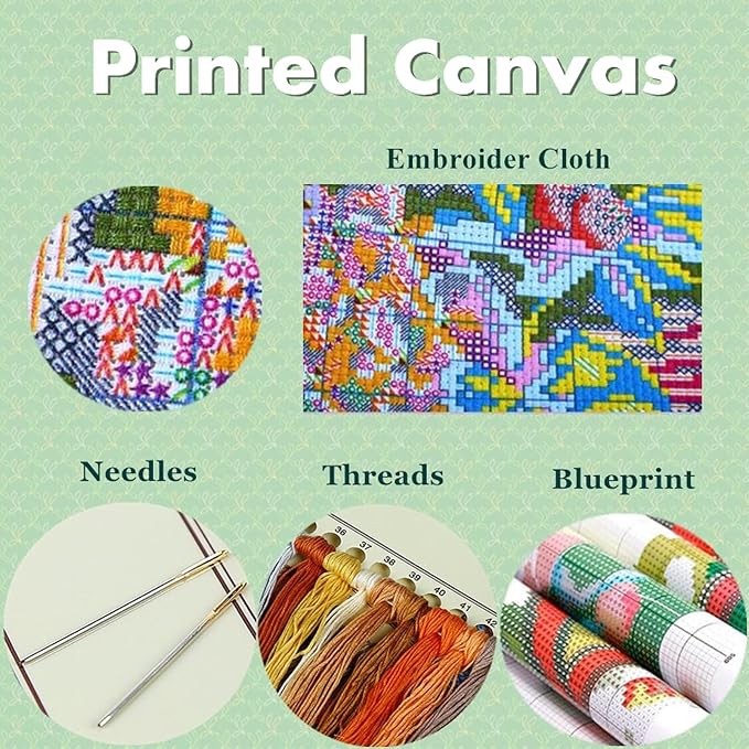Cross Stitch Kits for Beginners Stamped Cross-Stitch Supplies Needlework - Image 3