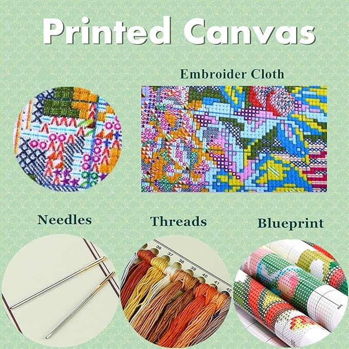 Cross Stitch Kits for Beginners Stamped Cross-Stitch Supplies Needlework - Image 3