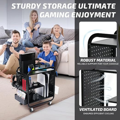 PLKOW Video Game Organizer, Rolling Video Game Storage Rack - Image 7