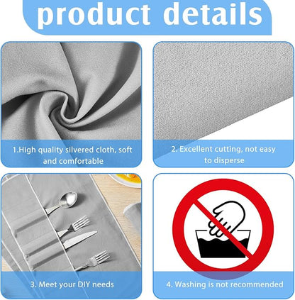 Jecery 1.1 Yard Anti Tarnish Silver Cloth by the Yard, Luxury Jewelry Silver - Image 3