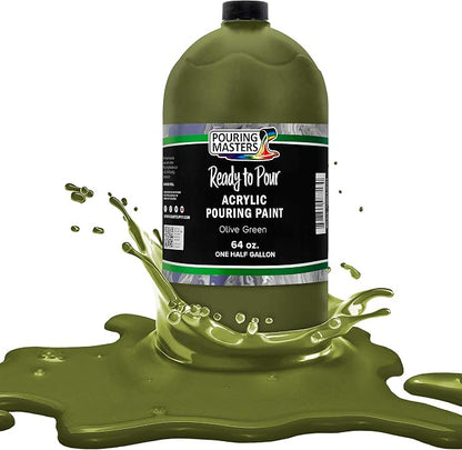 POURING MASTERS Olive Green Acrylic Ready to Pour Pouring Paint by Pouring+Masters