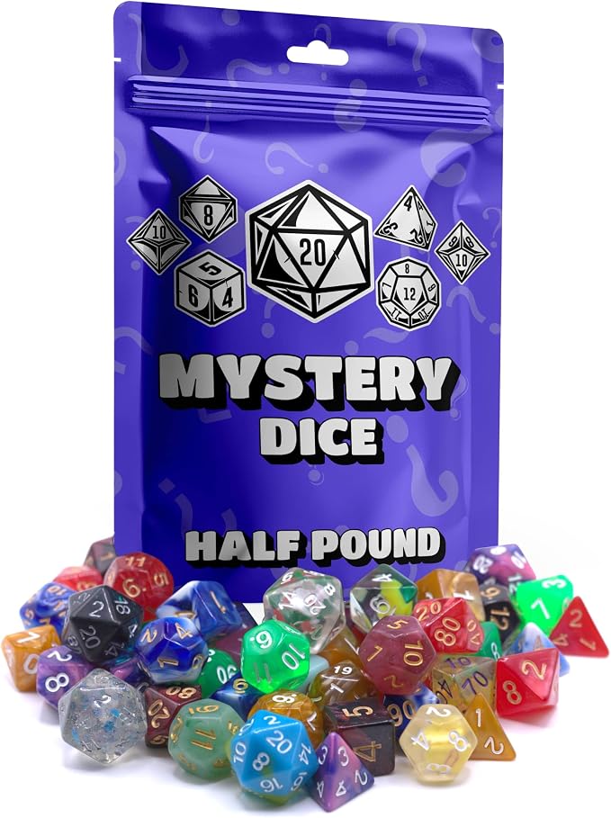Half-Pound Mystery Dice Bag – Full Polyhedral Sets & Unique Secret Styles by Unknown
